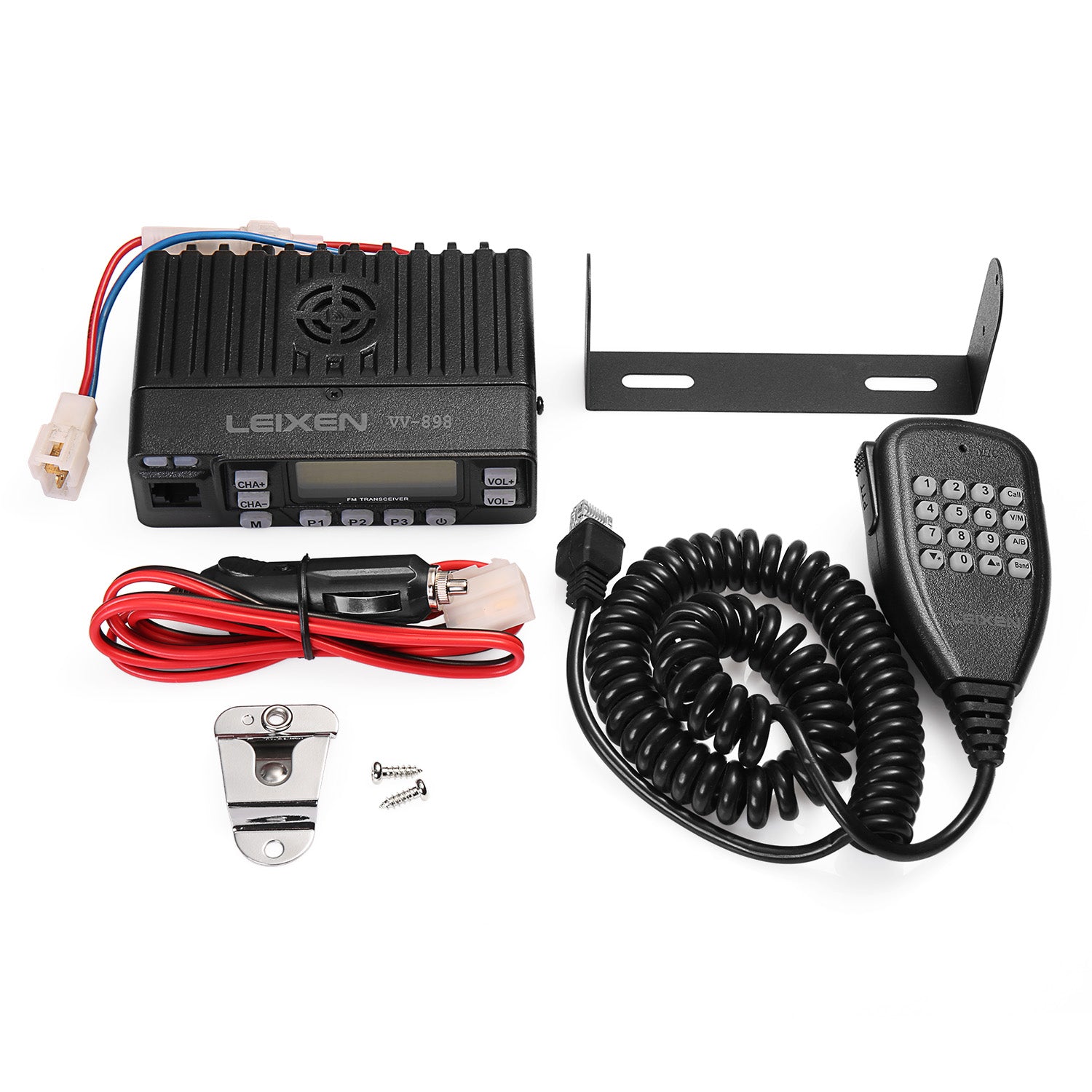 Leixen VV 898E Dual Band VHF UHF Mobile Ham Radio - 25W High Power, 128 Channels, LCD Display for Car Truck & Emergency Communication