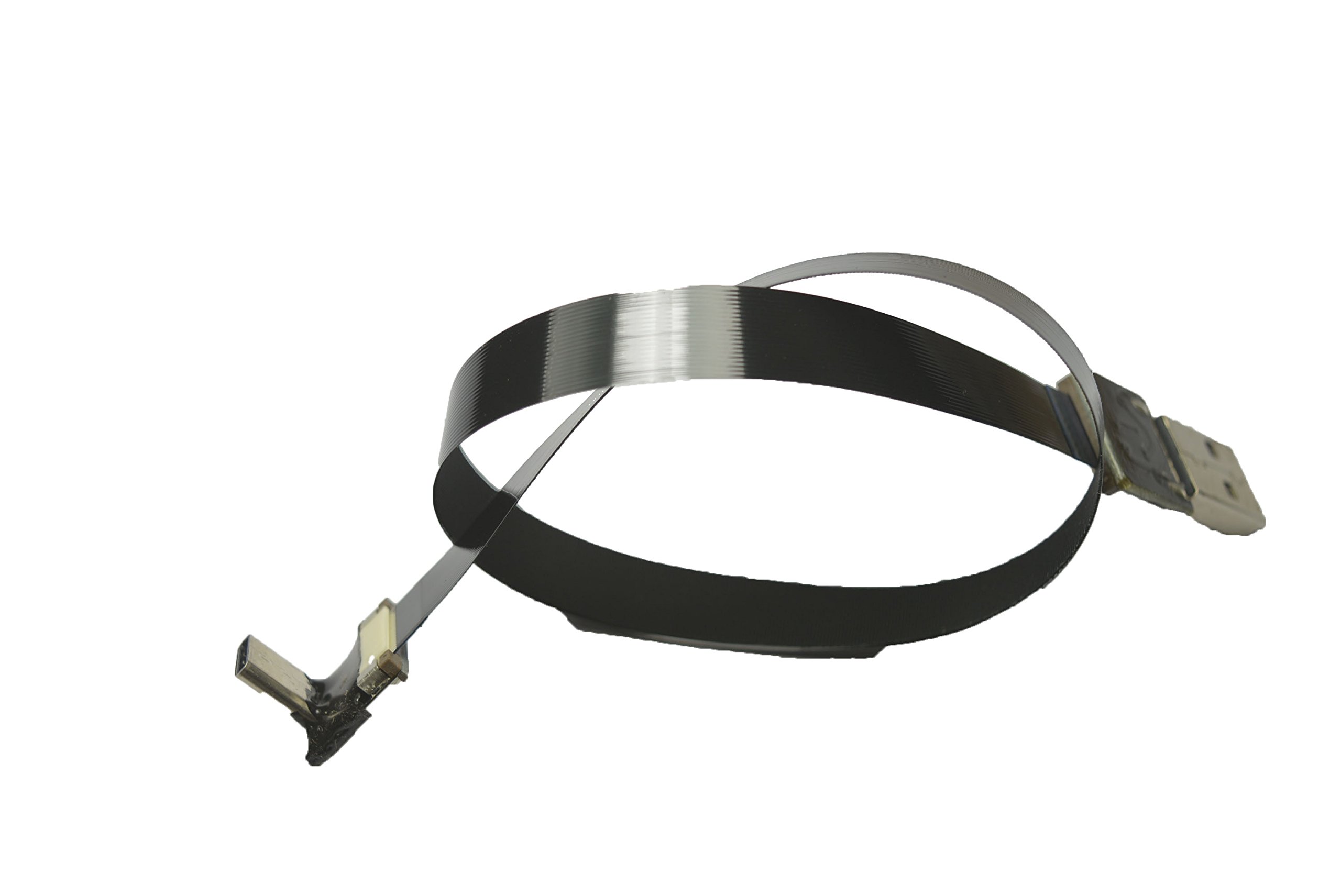 Black FFC USB C FPV Flat Slim Thin Ribbon FPC Cable - 40CM USB Type-C 90 Degree to Standard USB A for Fast Sync & Charging - Perfect for Drones, RC Models, and Mobile Devices