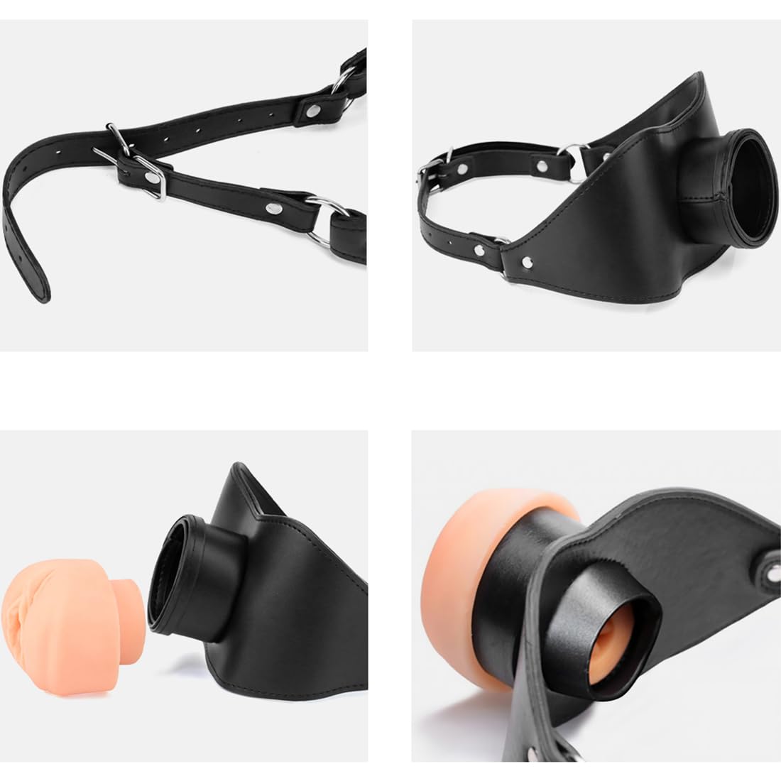BDSM Ball Gag with Strap - Open Mouth Gag Restraint for Adults, Bondage Sex Toy for Couples & Solo Play - Perfect for Roleplay, Sensory Deprivation & BDSM Scenes