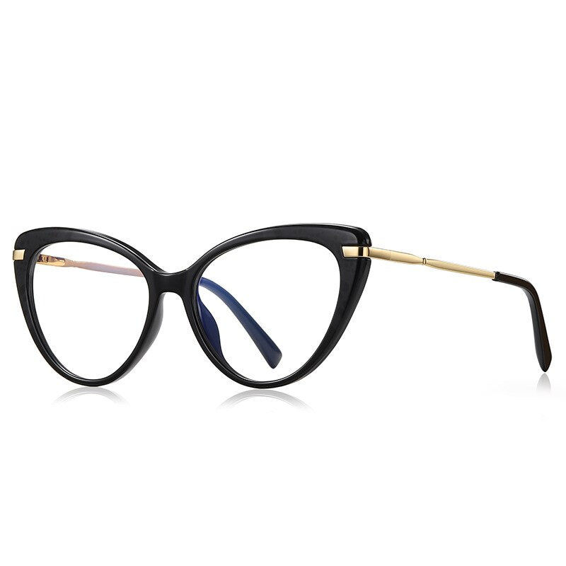 CCspace Women's Full Rim Cat Eye Titanium Eyeglasses Frame - Lightweight TR90 Material, Fashionable & Durable (Model 53369) - Perfect for Office, Reading & Everyday Wear