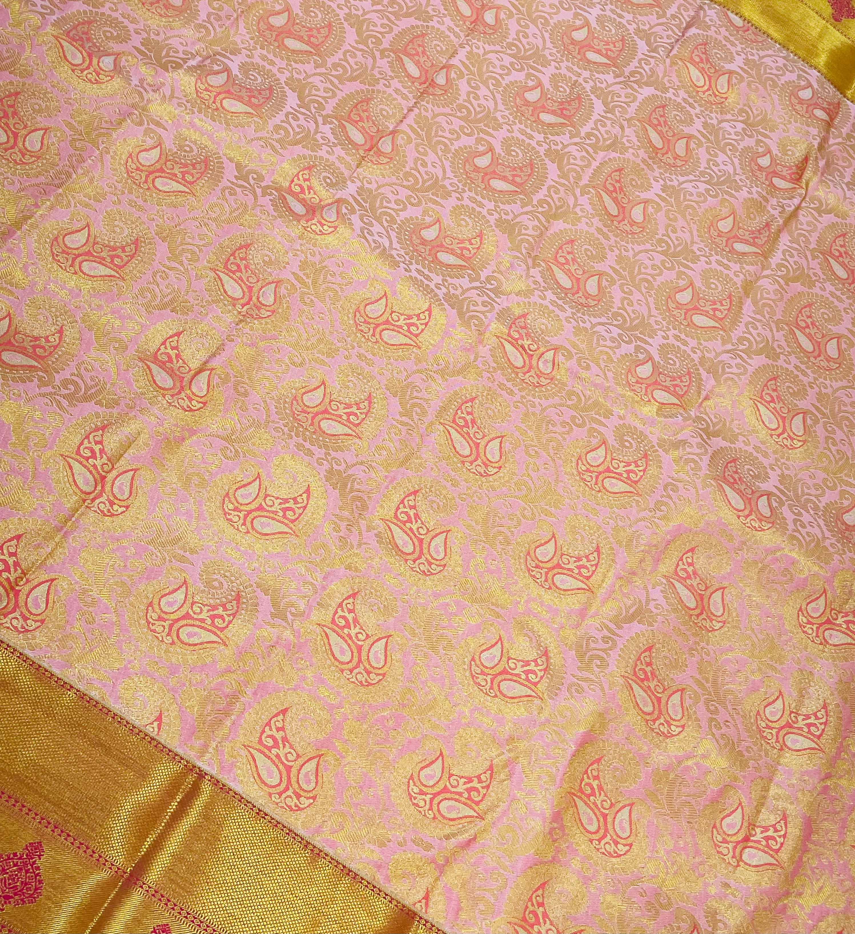 Elegant Light Pink Pure Kanchi Silk Saree for Women - Perfect for Weddings, Parties & Festive Occasions
