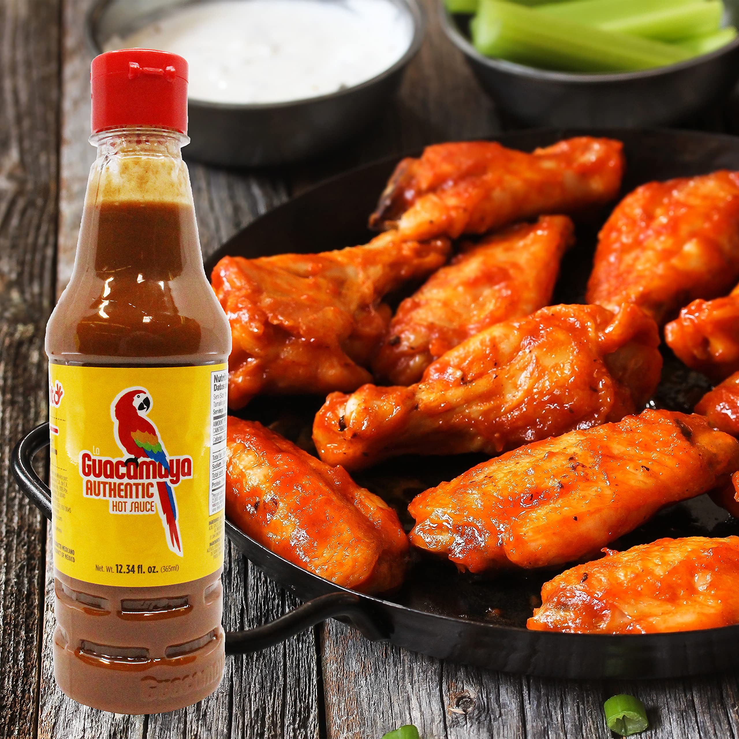 La Guacamaya Authentic Hot Sauce - 12.34 oz Bottle | Premium Mexican Chili Pepper Sauce | Perfect for Tacos, Nachos & Grilled Meats | Spicy Gourmet Condiment
