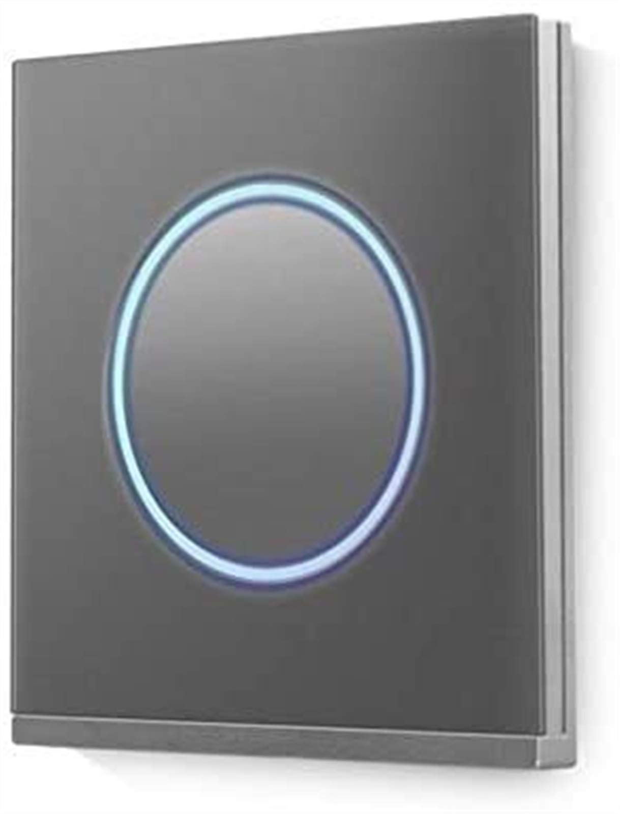 FLYAND 2 Pack Luxury Touch Light Switch - 1 Gang 1 Way Standard Wall Switch with Tempered Glass Cover, Grey - Perfect for Bedroom, Living Room & Office Lighting Control