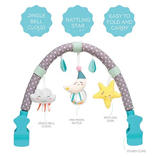 Taf Toys 12365 - Mini Moon Arch Activity Gym for Babies | Soft Playmat with Hanging Toys for Newborn Development & Tummy Time | Nursery Decor & Sensory Play