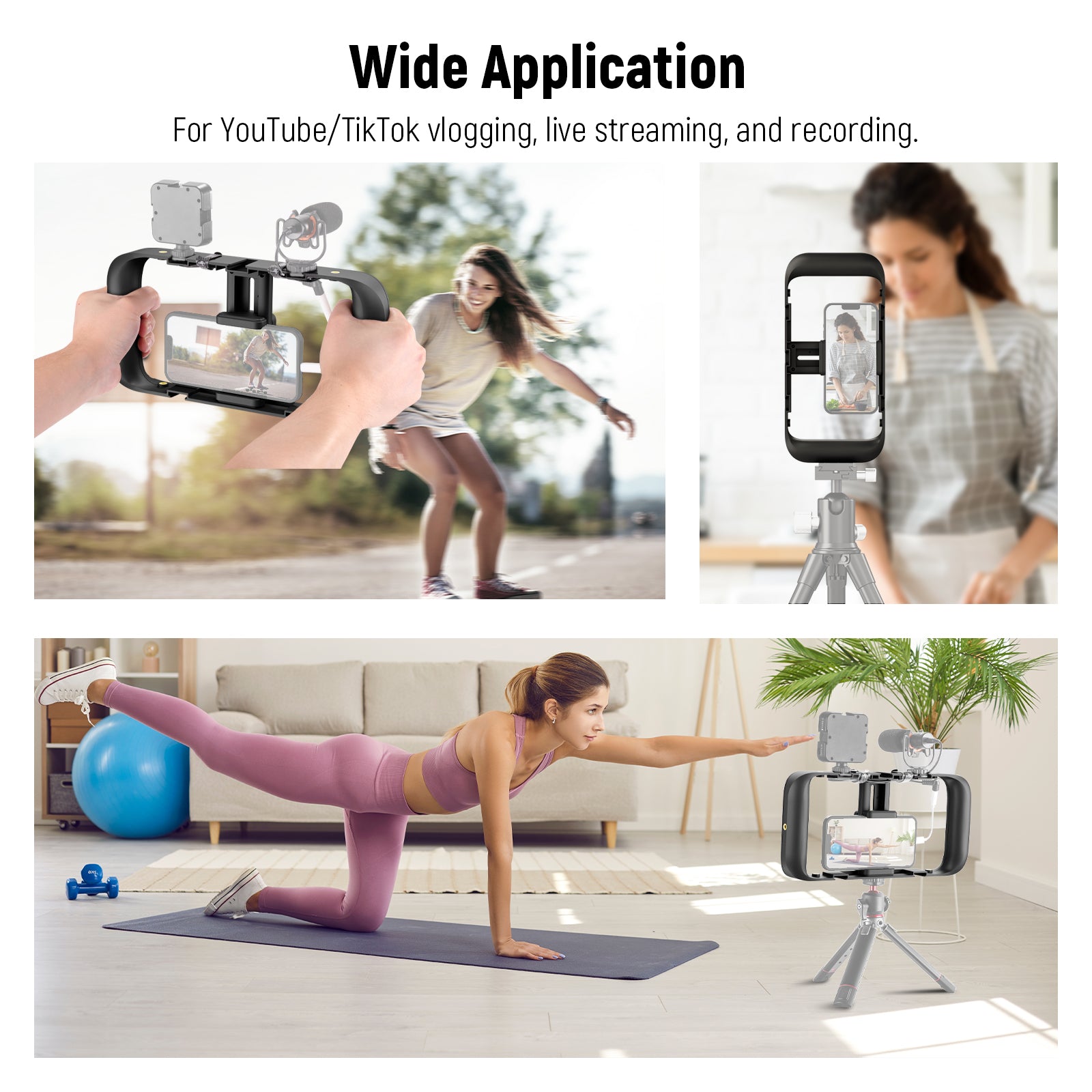NEEWER A104 Smartphone Video Rig with Adjustable Neck Strap - Professional Stabilizer for Vlogging, Live Streaming & Content Creation