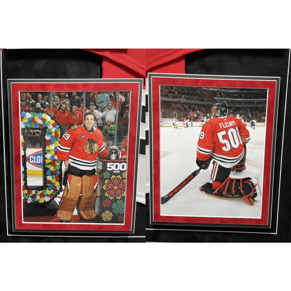 Authentic Marc Andre Fleury Game-Worn 500 Career Wins Chicago Blackhawks Jersey - Photomatched & Team COA Signed - Perfect for Hockey Memorabilia Collectors and NHL Fans Display