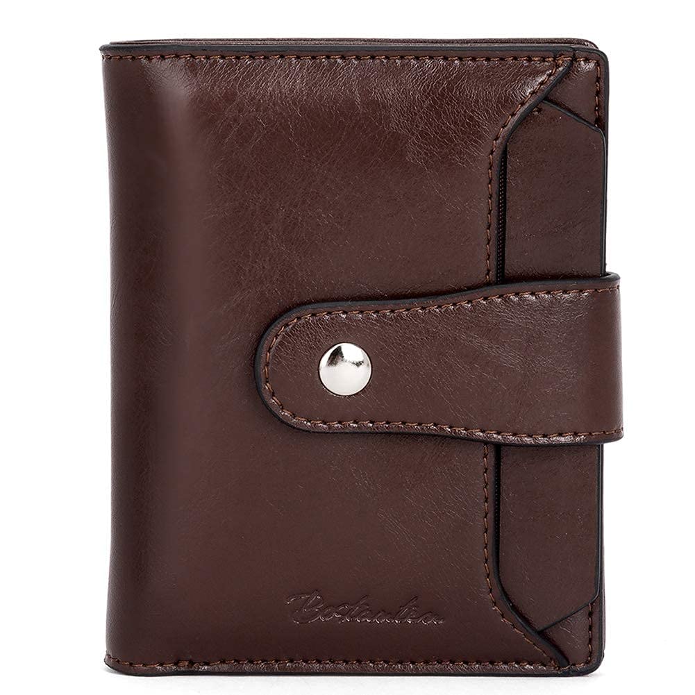 BOSTANTEN Vintage Leather Laptop Tote Bag for Women - 15.6 Inch Professional Office Shoulder Handbag & RFID Blocking Bifold Wallet - Perfect for Work, Business Meetings and Daily Commute