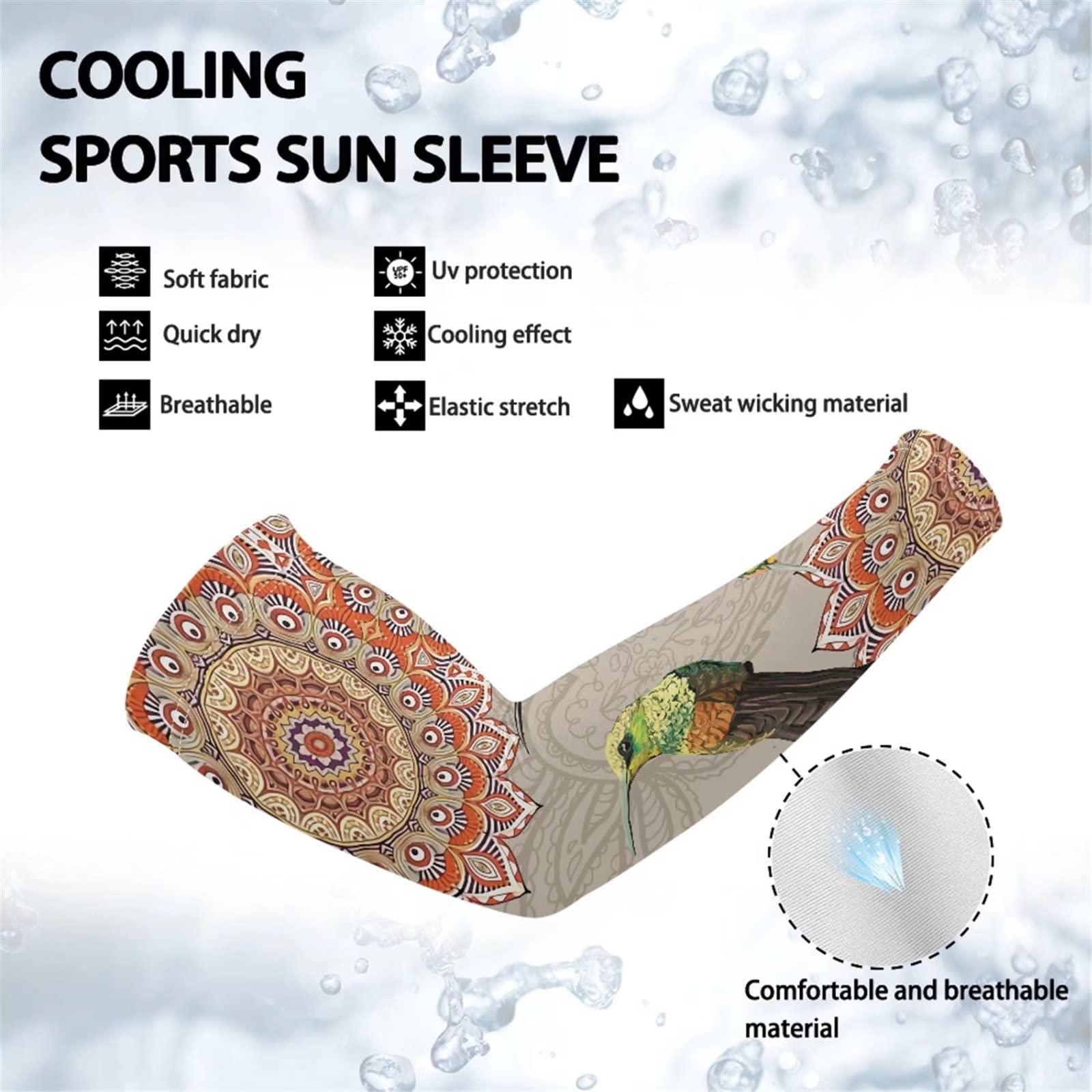 WELLFLYHOM Women's Cooling Arm Sleeves - UV Protection & Breathable Sun Sleeve Covers for Outdoor Sports, Running, Cycling & Gardening