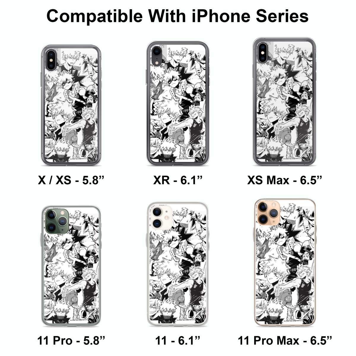 Premium Katsuki Bakugo Anime Phone Case - Compatible with iPhone 15/14/13/12/11/X/Xs/Xr/8/7/6/6s Plus/Pro/Max - Shockproof Clear Protective Cover - Perfect for Anime Fans, Cosplay Events & Daily Use