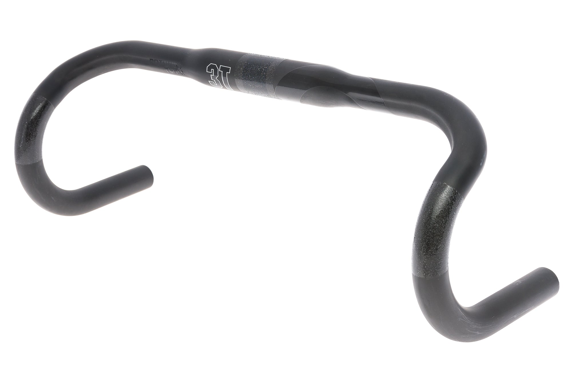 3T Rotundo Team Road Bike Handlebar - 31.8mm Clamp, 42cm Width, Carbon Black - Perfect for Road Cycling & Competitive Racing