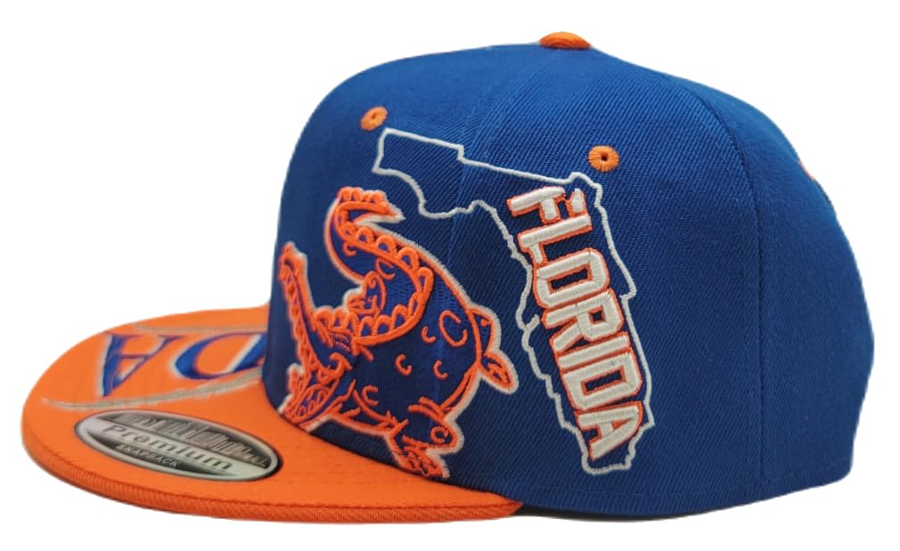 Premium Florida Gators Snapback Hat - Adjustable One Size Fits Most, Blue & Orange Embroidered Logo - Perfect for Game Day, Tailgating & Fan Apparel