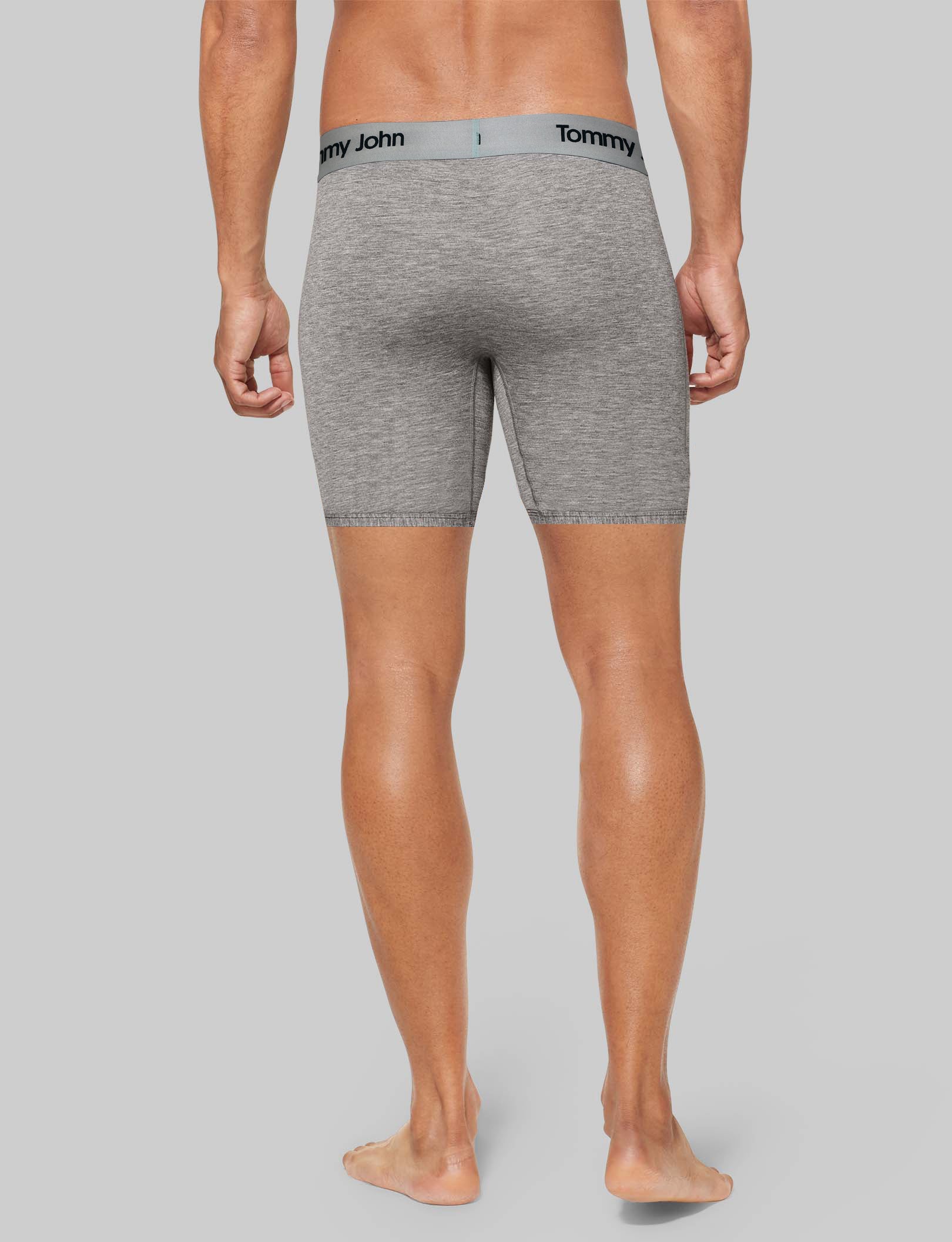 Second Skin Mid Length Boxer Briefs - 6 Pack Ultra Soft Breathable Men's Underwear for All-Day Comfort - Perfect for Workouts, Travel & Everyday Wear