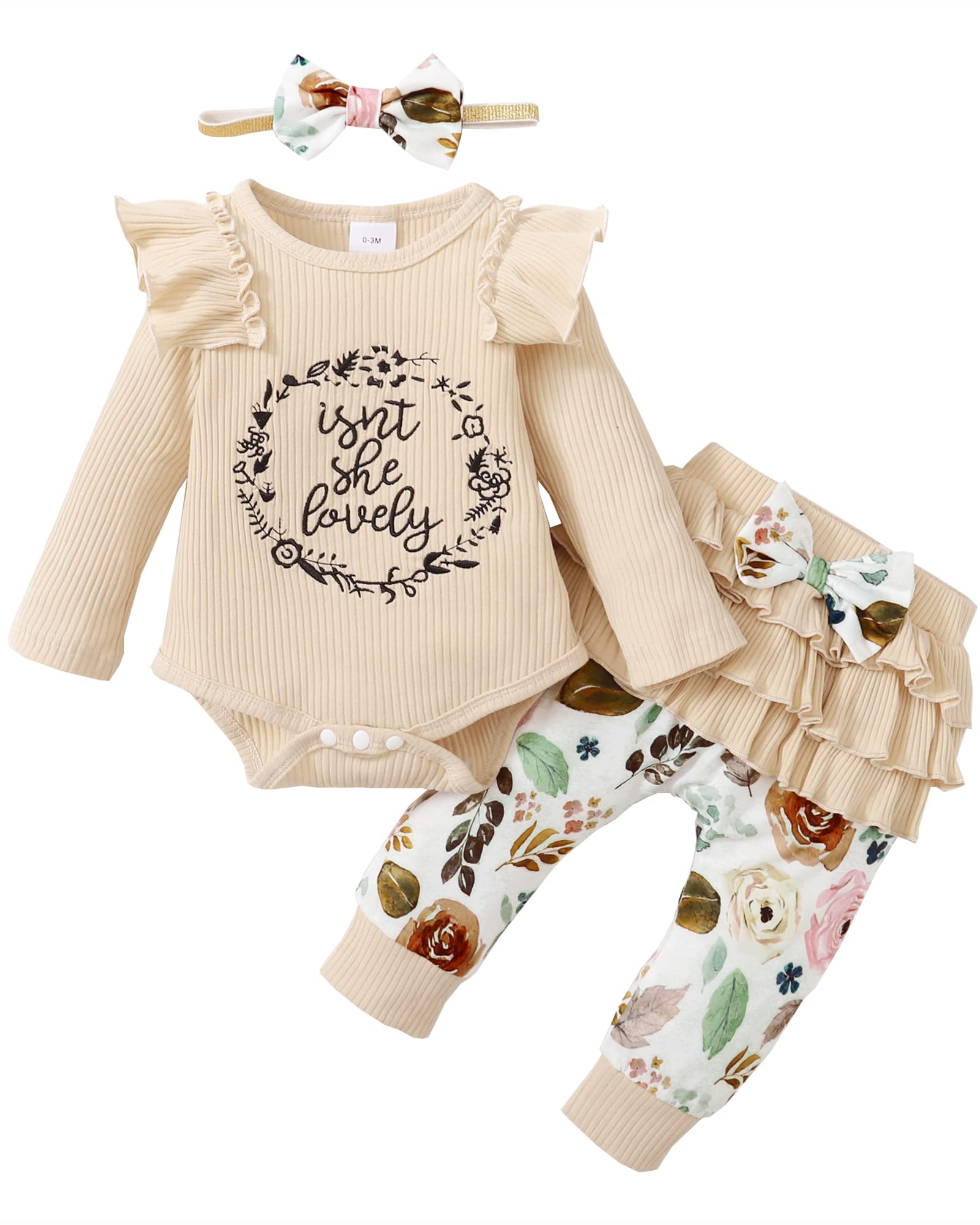 Adorable Newborn Baby Girl Clothes Set - Romper & Pants Outfit for Summer Fall Winter | Cute Infant Toddler Clothing | Perfect for Playdates, Photoshoots & Special Occasions