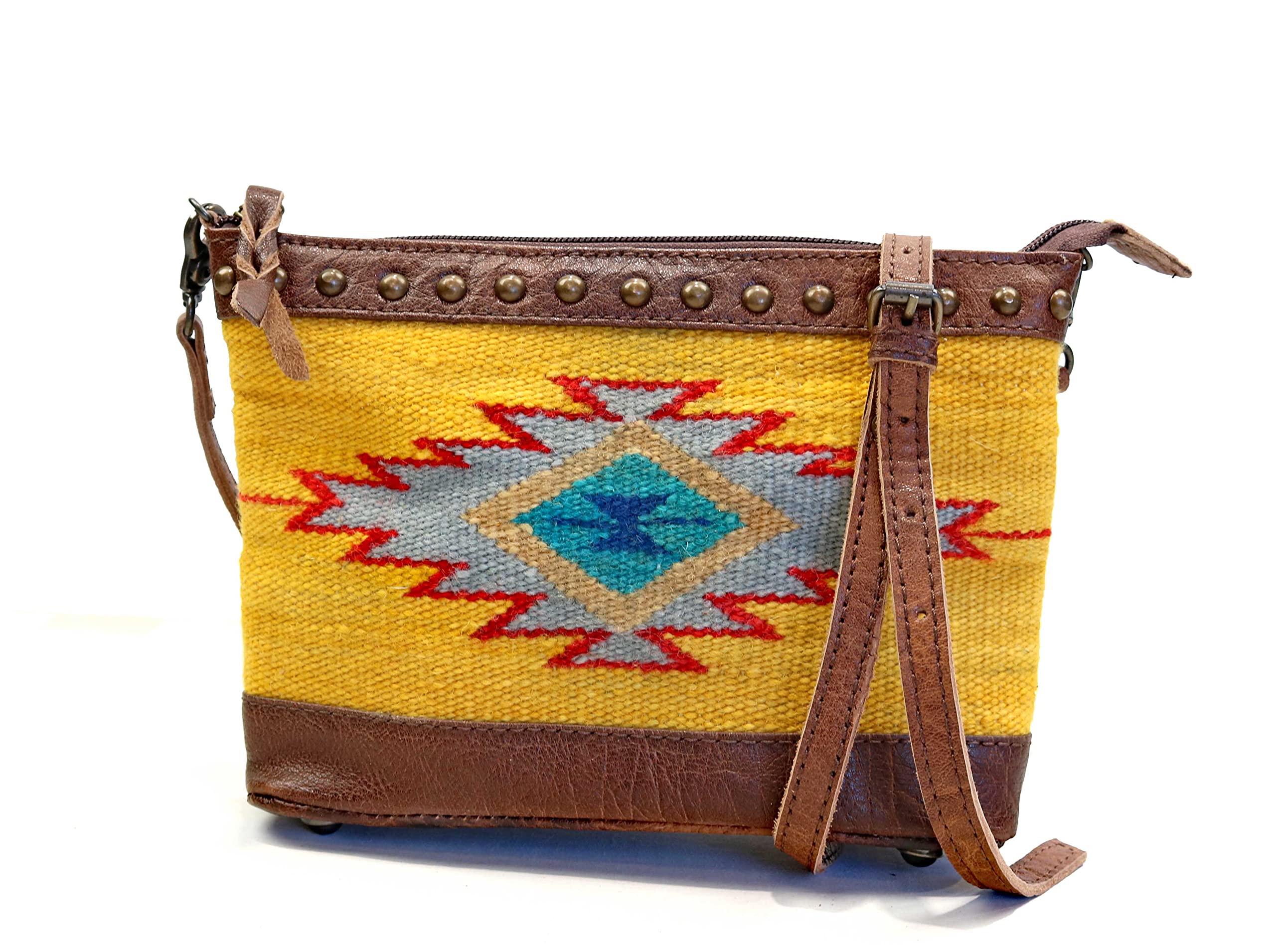 American Darling Multi-Colored Saddle Blanket Purse - Stylish Yellow Crossbody Bag for Women | Western Fashion Accessory for Rodeo, Country Concerts & Everyday Use