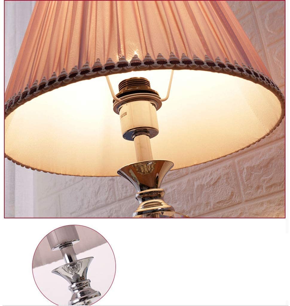 Modern Minimalist Crystal Metal Table Lamp - Warm White & Princess Pink Bedside Nightstand Lamp for Bedroom, Living Room, Office - Elegant European Style Lighting for Home Decor & Reading