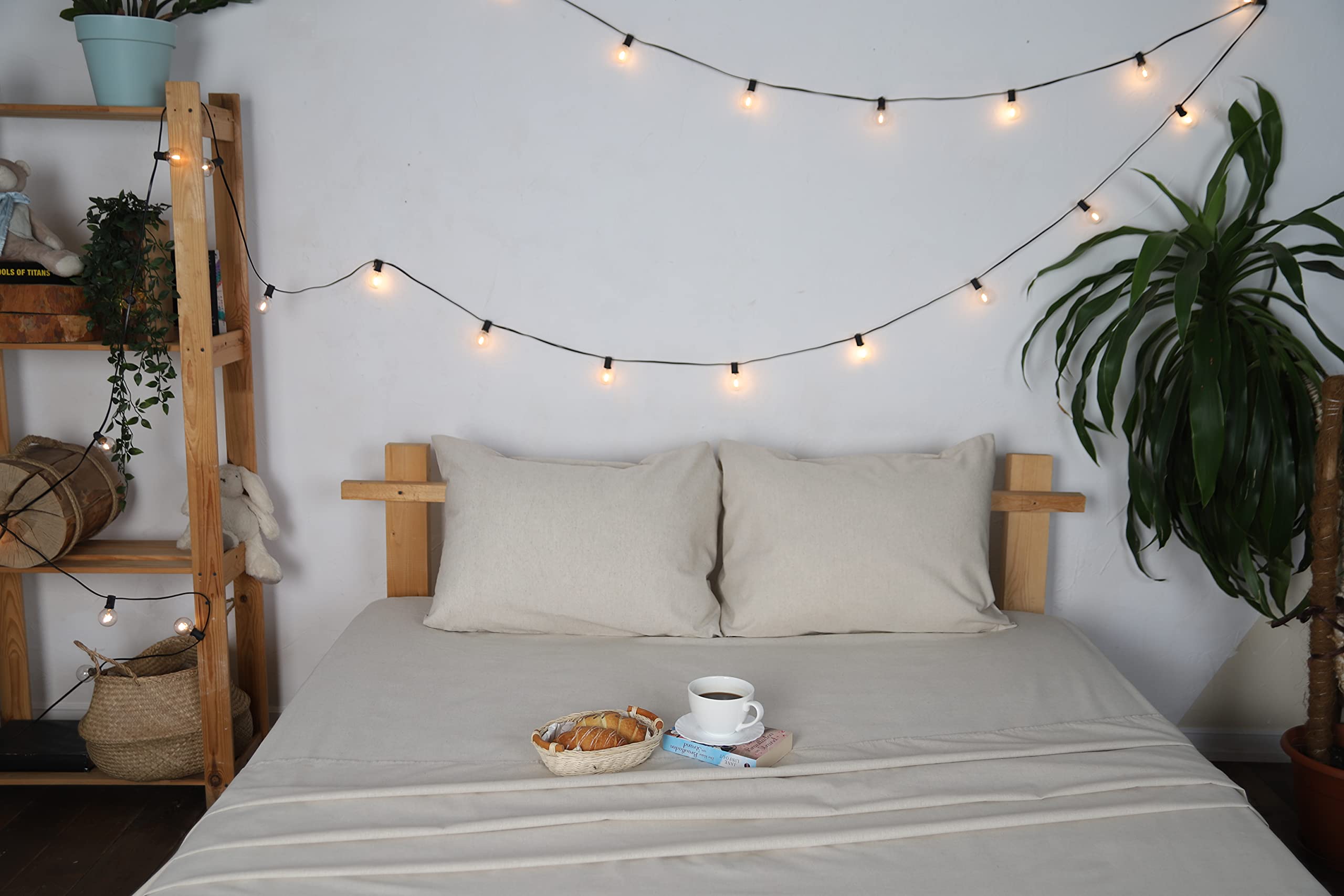 Premium European Linen Bedding Set - 100% Natural Flax 4-Piece Sheet Set with 2 Pillowcases, Fitted Sheet & Flat Sheet | Ultra Soft, Breathable & Hypoallergenic | Perfect for Twin Beds, Bisque Color | Ideal for Summer, Hot Sleepers & Eco-Friendly Homes