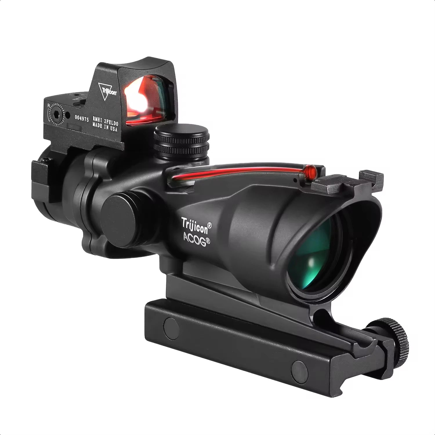 Adjustable 4x32 Red Dot Scope with 1x-4x Magnification | RMR Tactical Sight | 20mm Rail Mount | Compatible with Glock & Hunting Rifles | Perfect for Target Shooting, Hunting, and Tactical Training