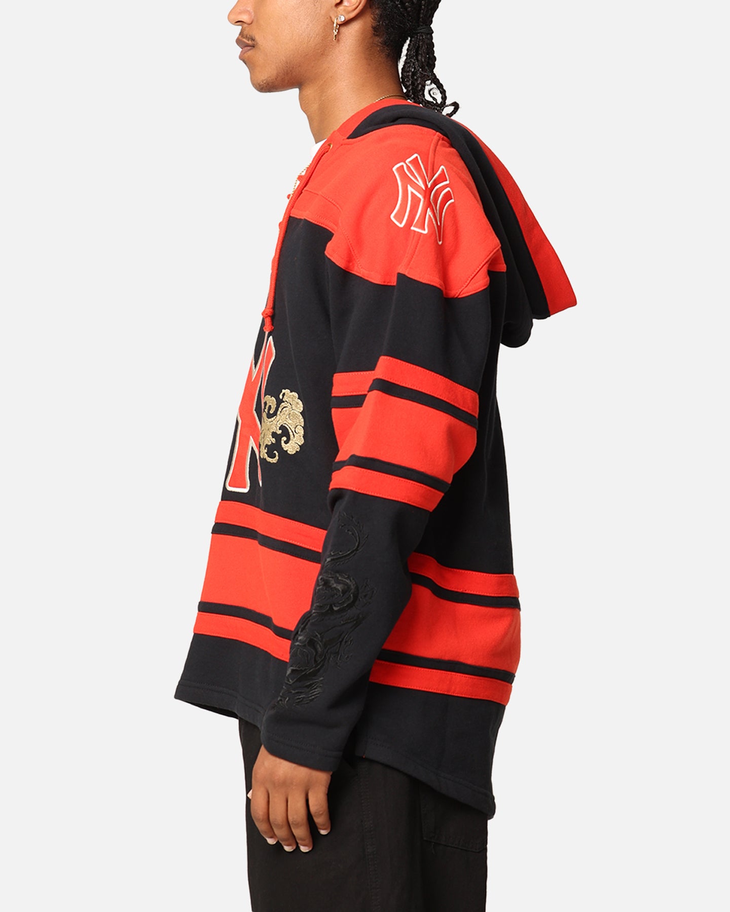 47 Brand New York Yankees 'Year Of The Dragon' Lacer Hoodie - Jet Black MLB Baseball Fan Apparel for Men & Women - Perfect for Game Day, Streetwear & Casual Outfits