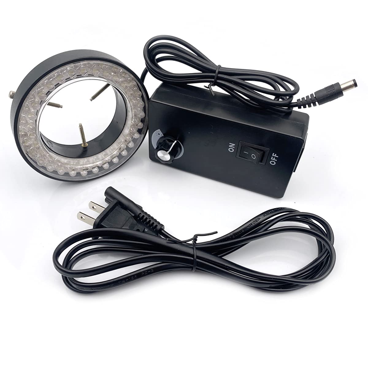 Kiro&Seeu 60-LED Microscope Ring Light - Adjustable Illuminator for Stereo Zoom Microscopes - Perfect for Lab & Inspection Work