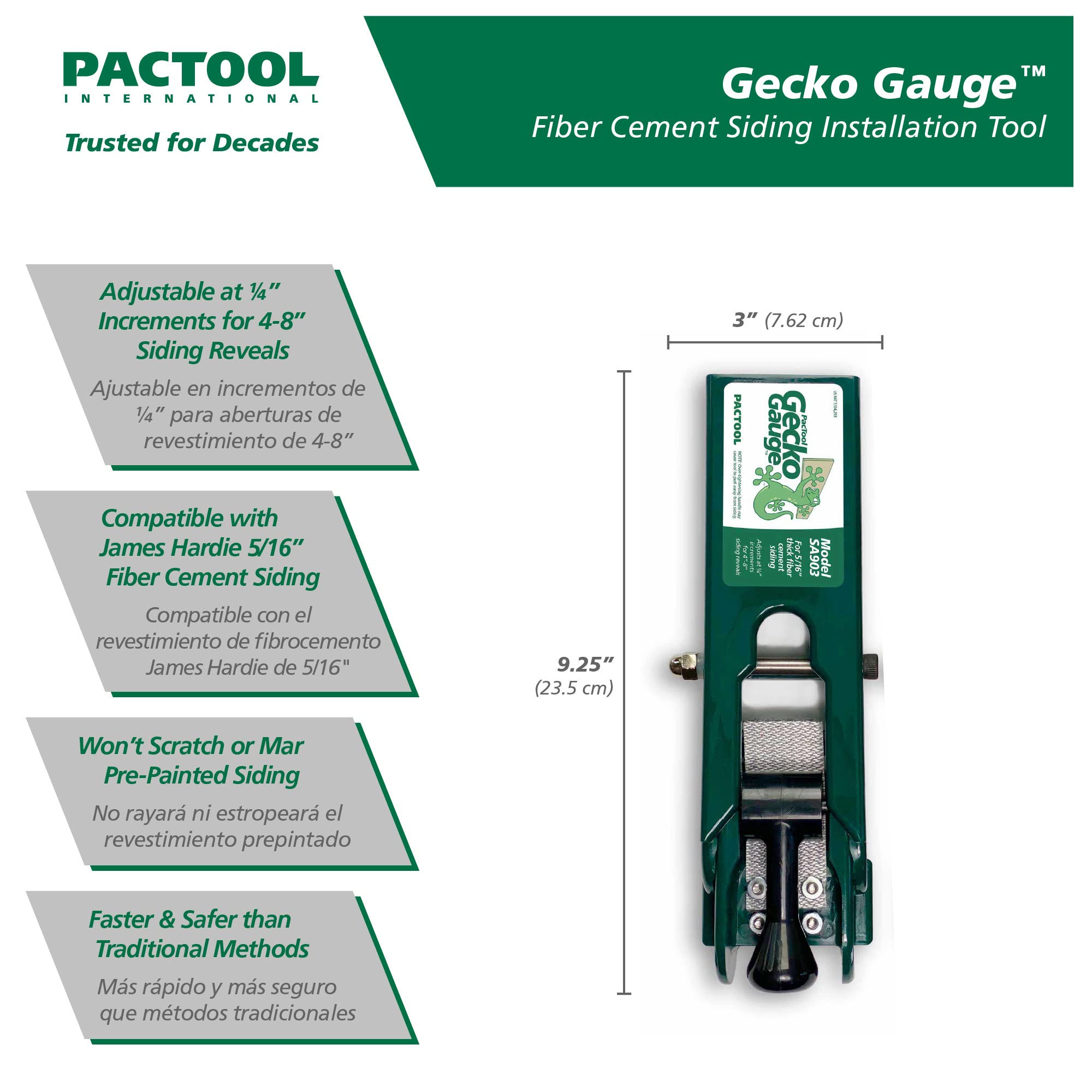 **PacTool SA903 Gecko Gauge Siding Mounting Kit & SS724 Snapper Shear Pro – Professional Fiber Cement Board Cutting Tool – Heavy-Duty Power Shears for Siding Installation & Construction Projects**