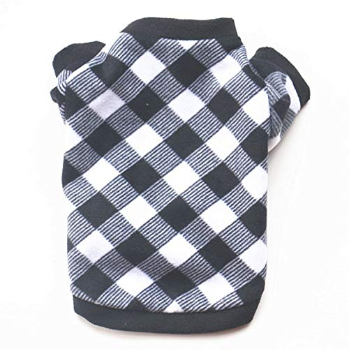 Soft Fleece Dog Sweater for Small Pets - Warm Winter Puppy Clothes for Chihuahua, Teddy & Yorkshire Terriers (Black & White) - Cozy Outfit for Indoor & Outdoor Activities