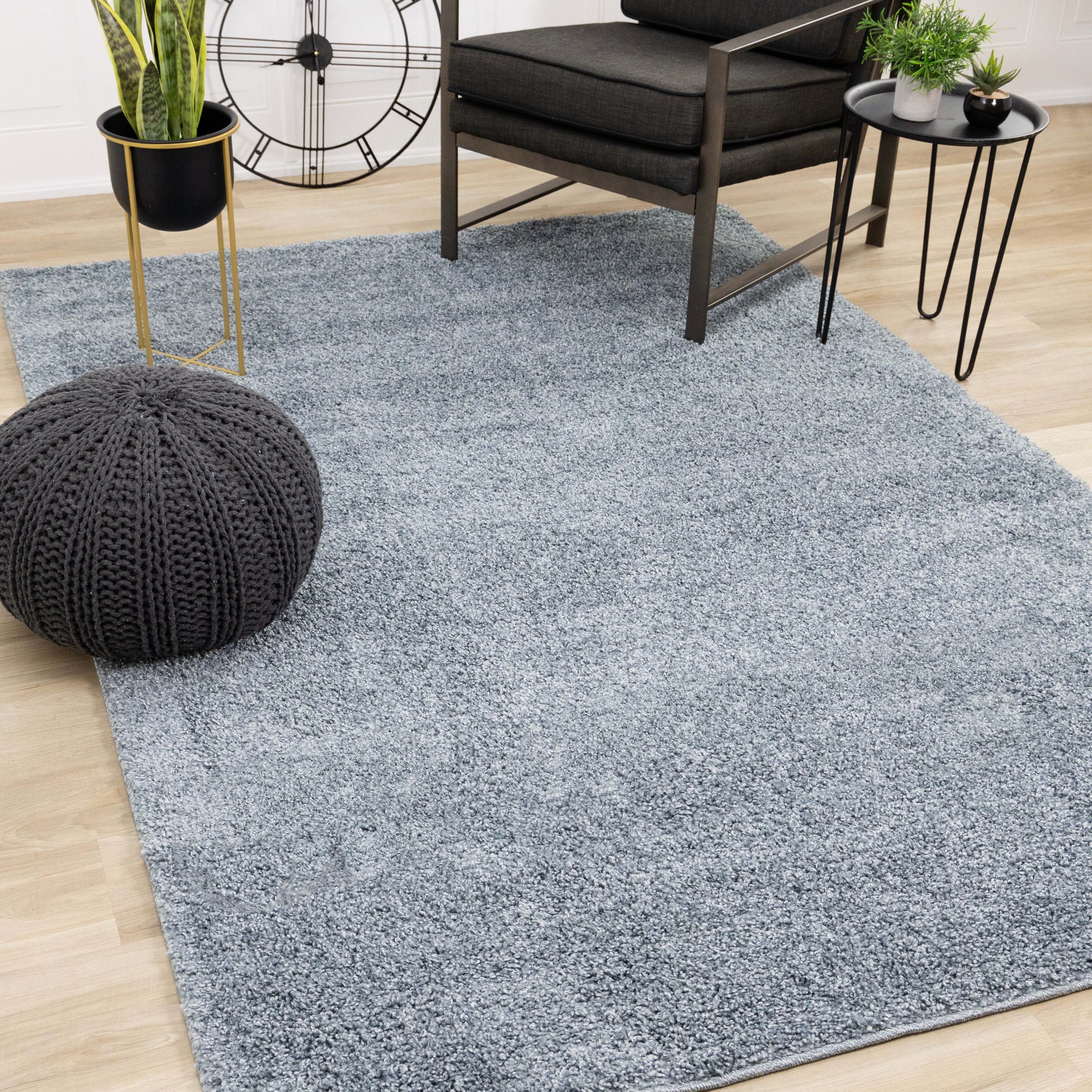 Brio 5'3 x 7'7 Shag Area Rug - Soft Plush Blue Carpet for Living Room, Bedroom & Nursery - Cozy Home Decor for Modern Spaces