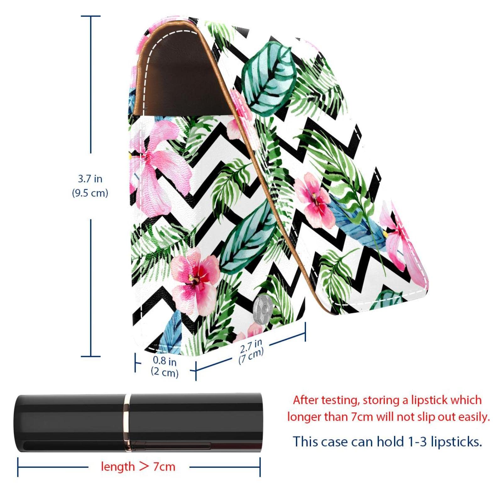 Personalized Lipstick Case - Portable Makeup Bag & Cosmetic Pouch Organizer with Tropical Watercolor Flowers Design | Perfect for Travel, Daily Use & Gift Giving