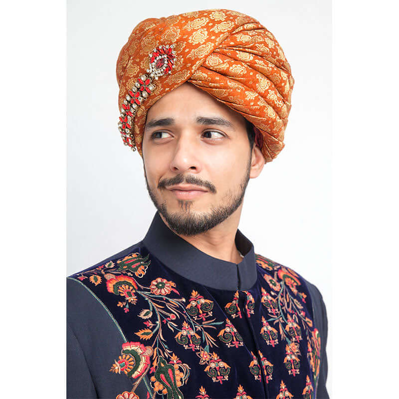 Elegant Black Velvet Sherwani for Men - Slim Fit Indian Wedding Suit | Perfect for Grooms, Gala Events & Cultural Celebrations