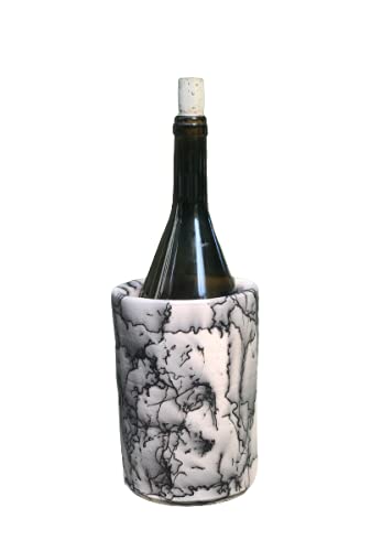 Handmade Horsehair Raku Pottery Wine Chiller & Cooler - Unique Ceramic Home Decor for Wine Lovers | Perfect for Dinner Parties, Gifts & Wine Cellar Display