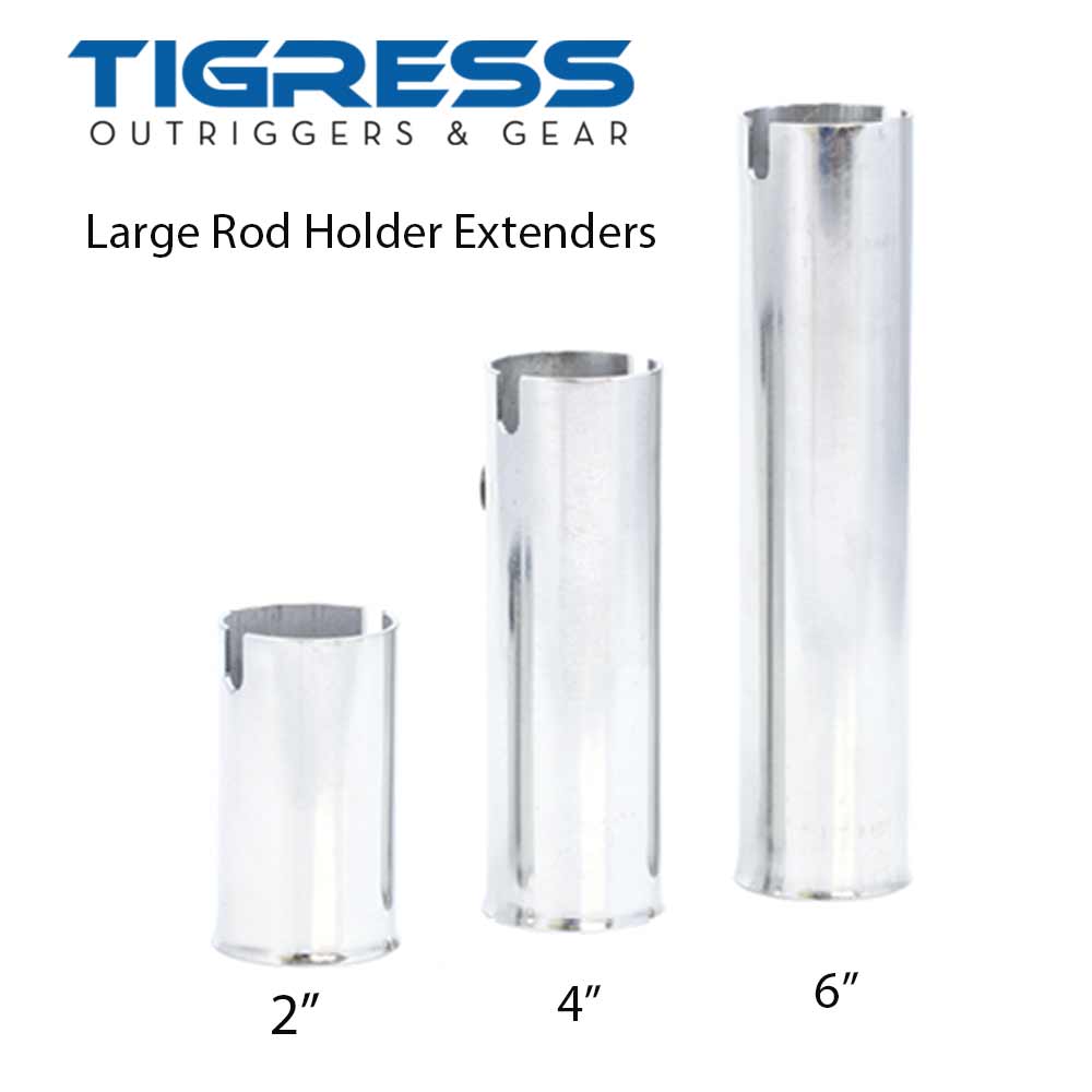 Tigress Large Stainless Steel Rod Holder Extenders - Heavy Duty Fishing Rod Holders for Boats, Kayaks & Docks - Corrosion Resistant Marine Grade 304 Stainless Steel - Perfect for Saltwater & Freshwater Fishing