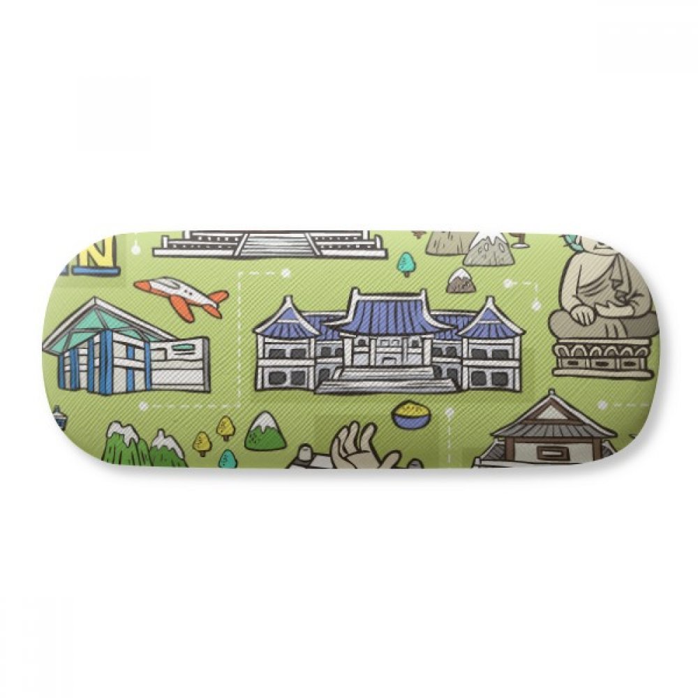 Premium Hard Shell Eyeglasses Case for Glasses Storage - Durable Spectacle Box with Famous South Korea Tourist Attractions Design - Perfect for Travel, Home & Office Organization