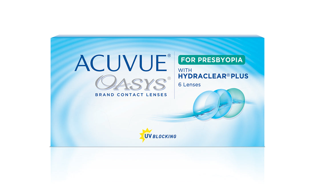 Acuvue Oasys for Presbyopia Contact Lenses - 6 Pack (6 Lenses) | Comfortable & Breathable for All-Day Wear | Perfect for Reading, Computer Use & Daily Activities