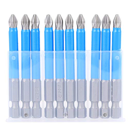 2.8 Inch Anti-Rust Screwdriver Bit Set - 10PCS Magnetic Drill Bits for Iron, Steel, Aluminum & Plastic - Perfect for DIY Projects, Home Repairs & Professional Construction Work