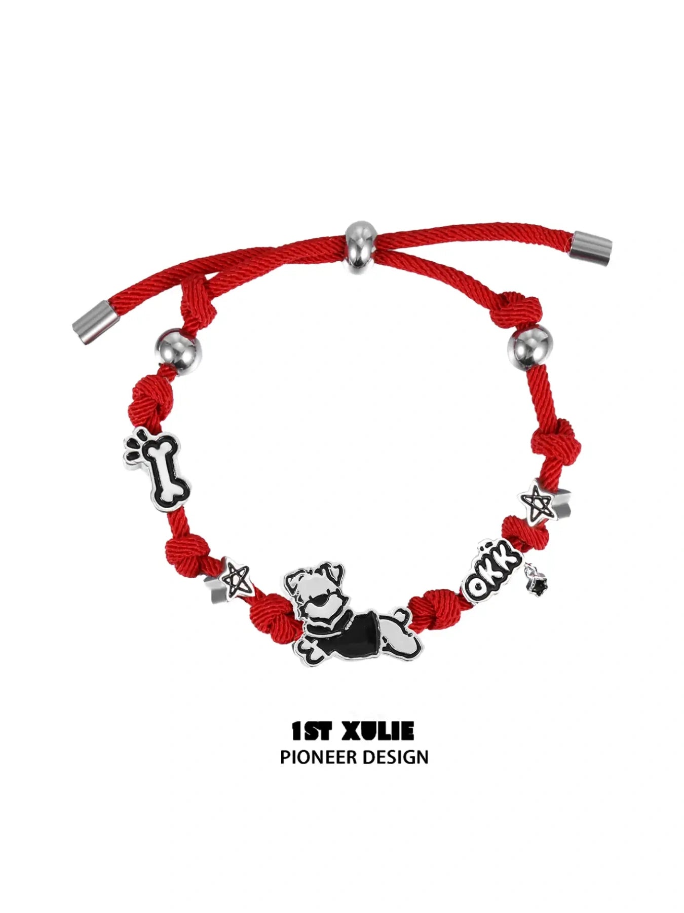 Graffiti Puppy 18k Gold Plated Milan Rope Bracelet for Women - Chinese New Year Spring Festival Jewelry Gift for Her, Birthday, Anniversary, Valentine's Day