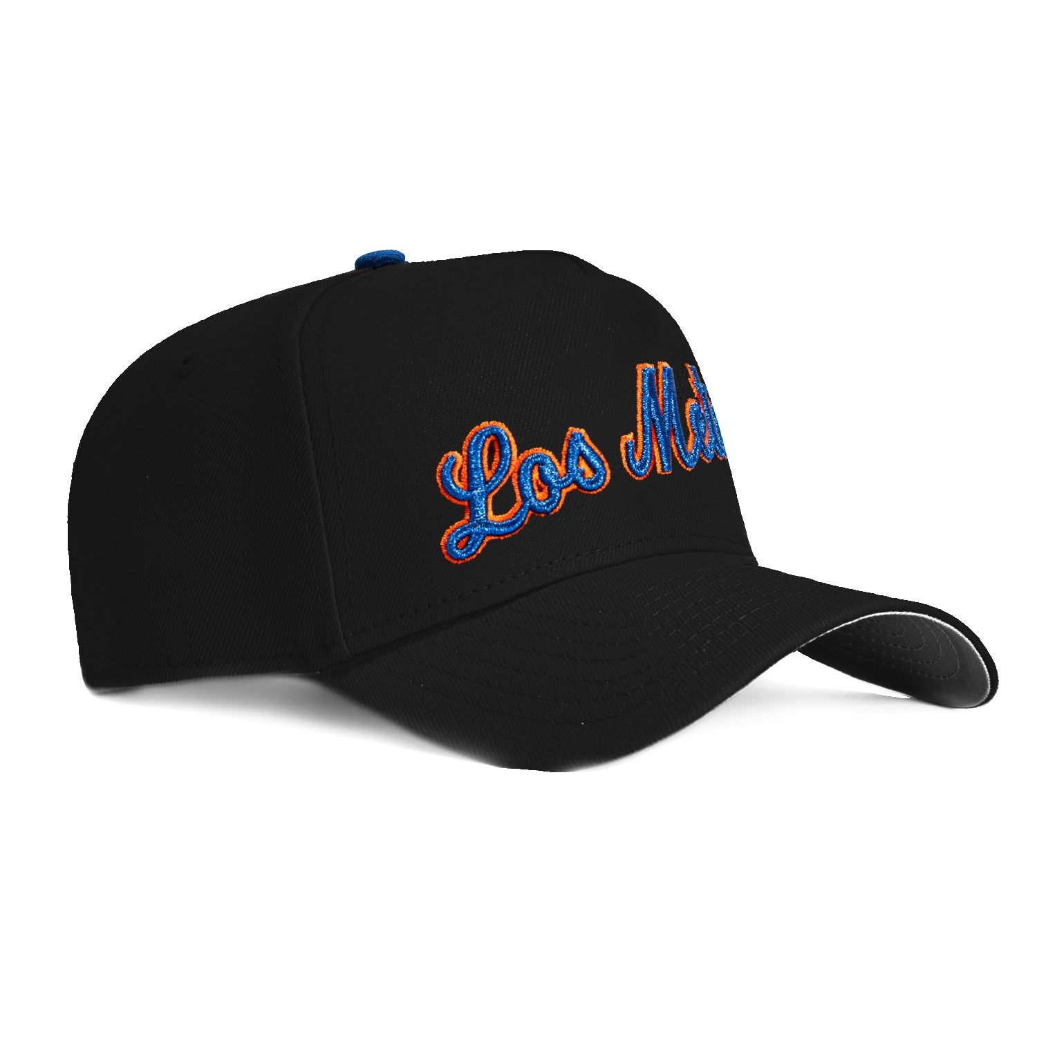 New York Mets Snapback Hat by New Era - 9Forty A Frame Adjustable Cap in Black, Royal & Orange - Perfect for Baseball Games, Fan Gear & Streetwear Fashion