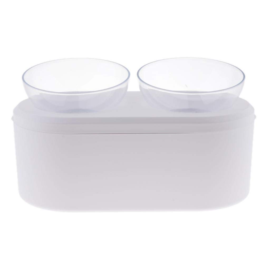 Elevated Raised Cat Bowls for Food and Water - Double Pet Feeder with Storage for Dry Food & Snacks - Perfect for Kittens, Adult Cats & Multi-Pet Homes