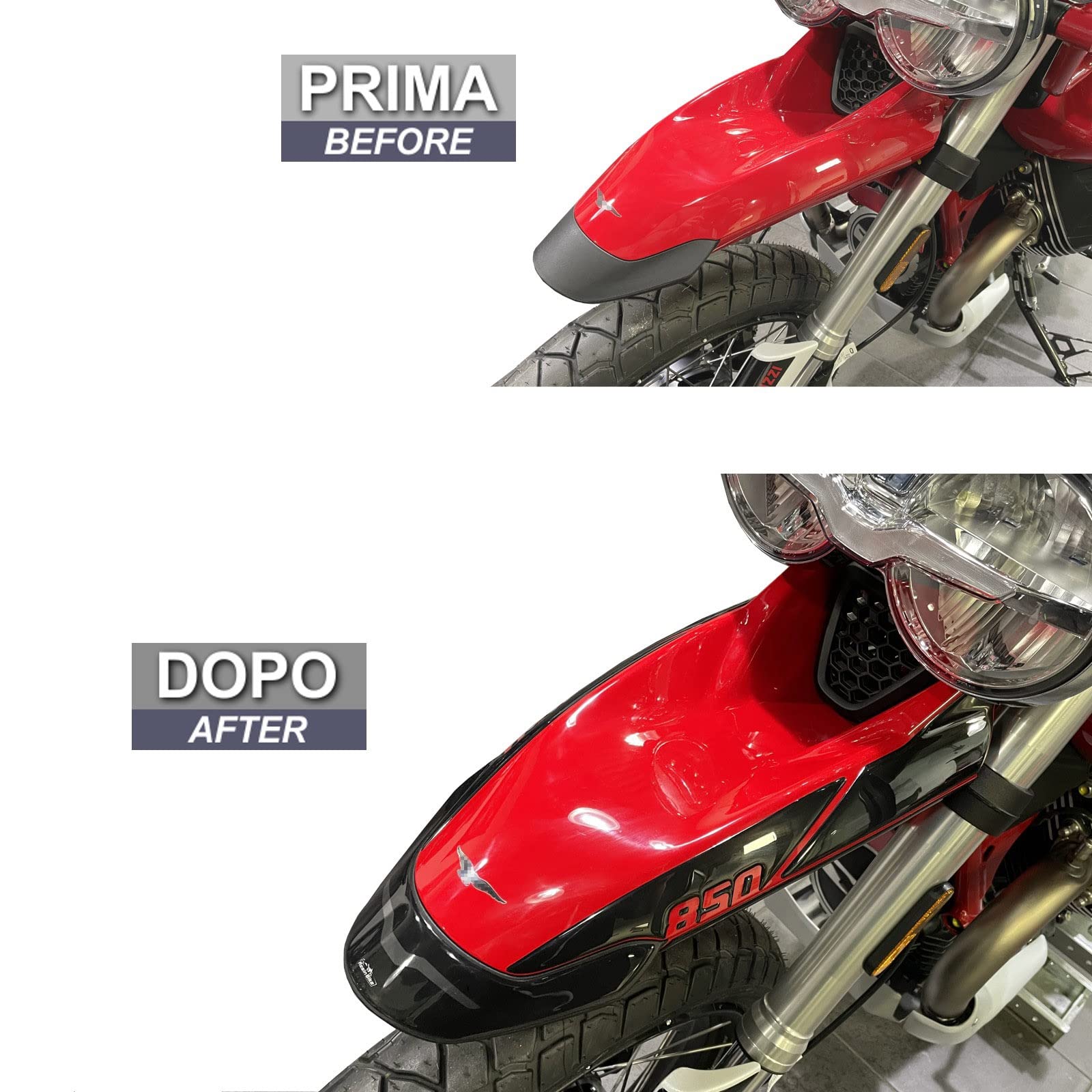 Premium 3D Motorcycle Stickers for Moto Guzzi V85 TT (2021-2022) - Italian-Made Resin Decals for Front Fender Protection Against Scratches & Impact | Ideal for Adventure Riding & Off-Road Motorcycle Customization