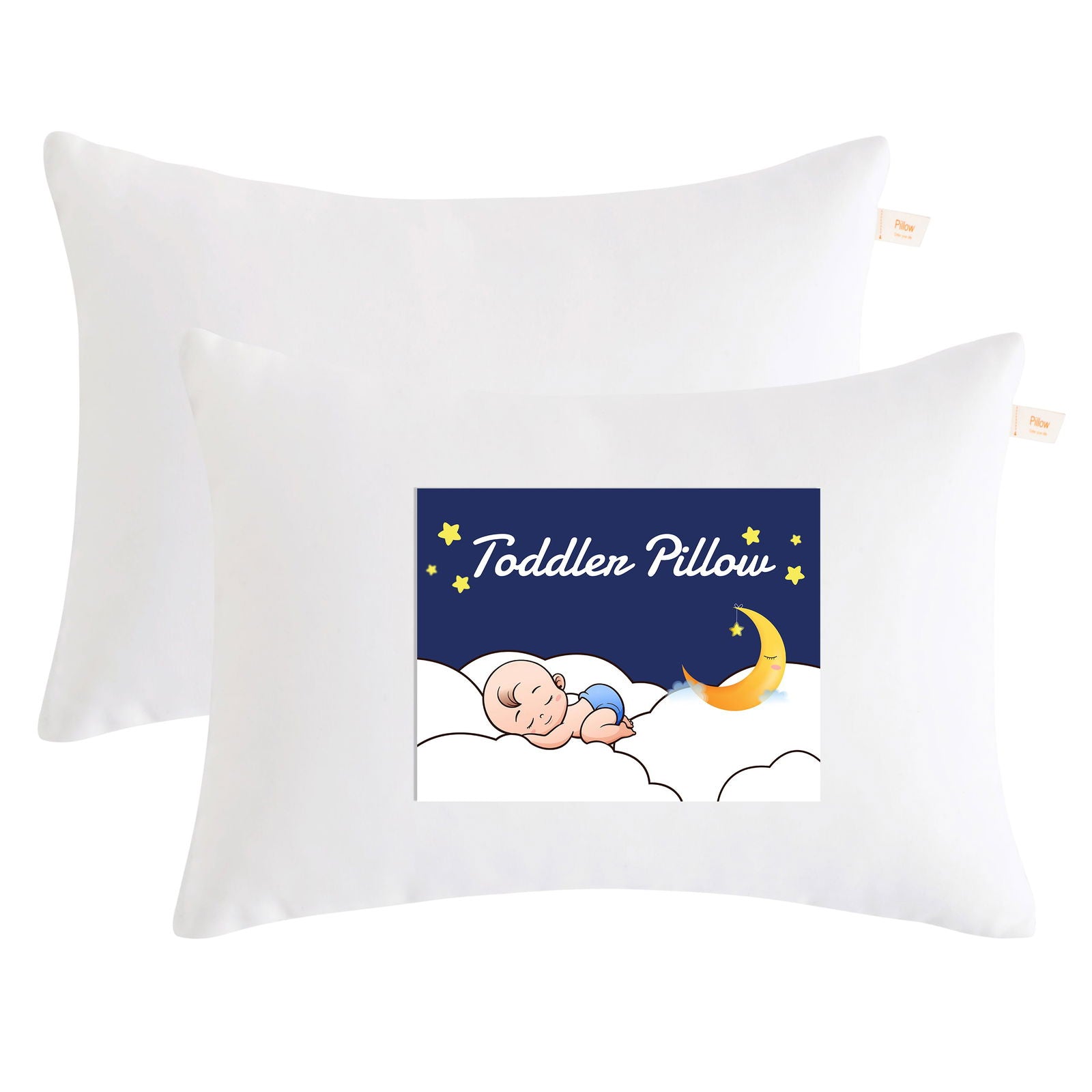 NTBAY 2 Pack Hypoallergenic Microfiber Toddler Pillows - Soft & Breathable Baby Pillow for Crib, Travel, and Nursery (12x16 Inches) - Perfect for Infants, Daycare, and Airplane Use