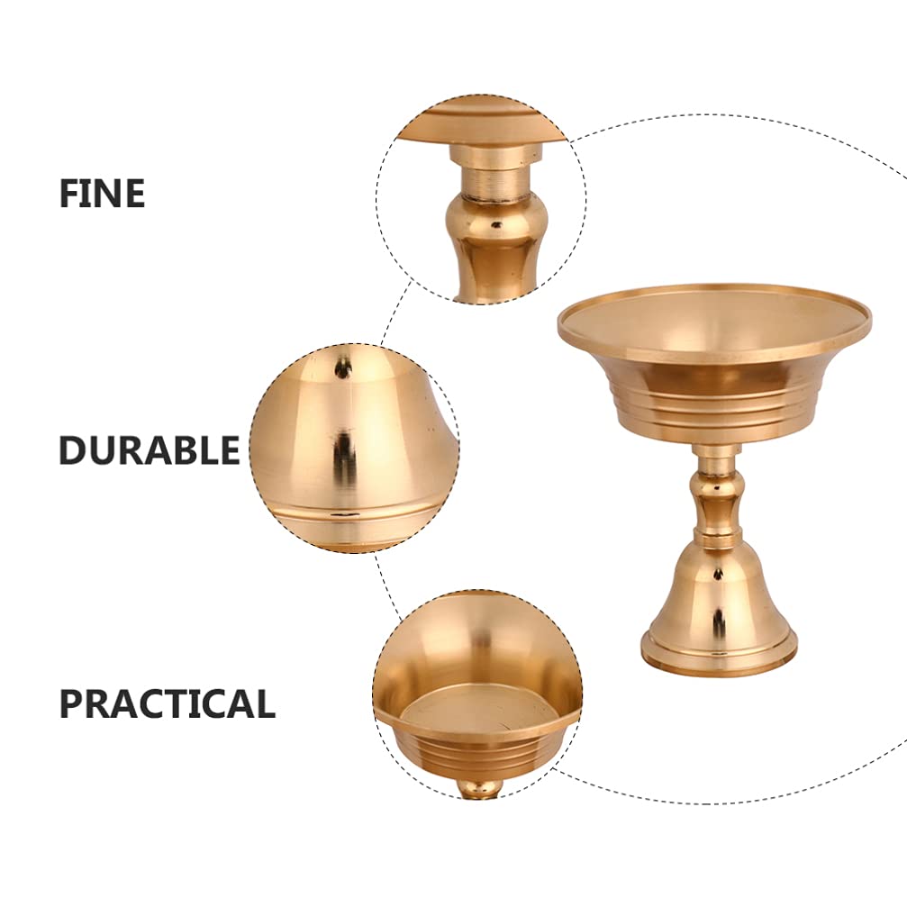 Pure Copper Butter Lamp Holder - Cabilock Retro Tea Light Candle Stand for Home Decor, Meditation & Spiritual Rituals