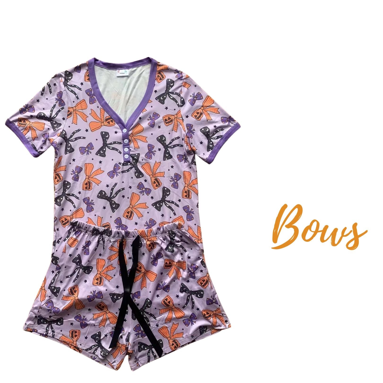 Halloween Pajama Short Set - 5 Cute Print Styles for Women & Kids | Cozy Sleepwear for Halloween Parties & Family Matching Outfits