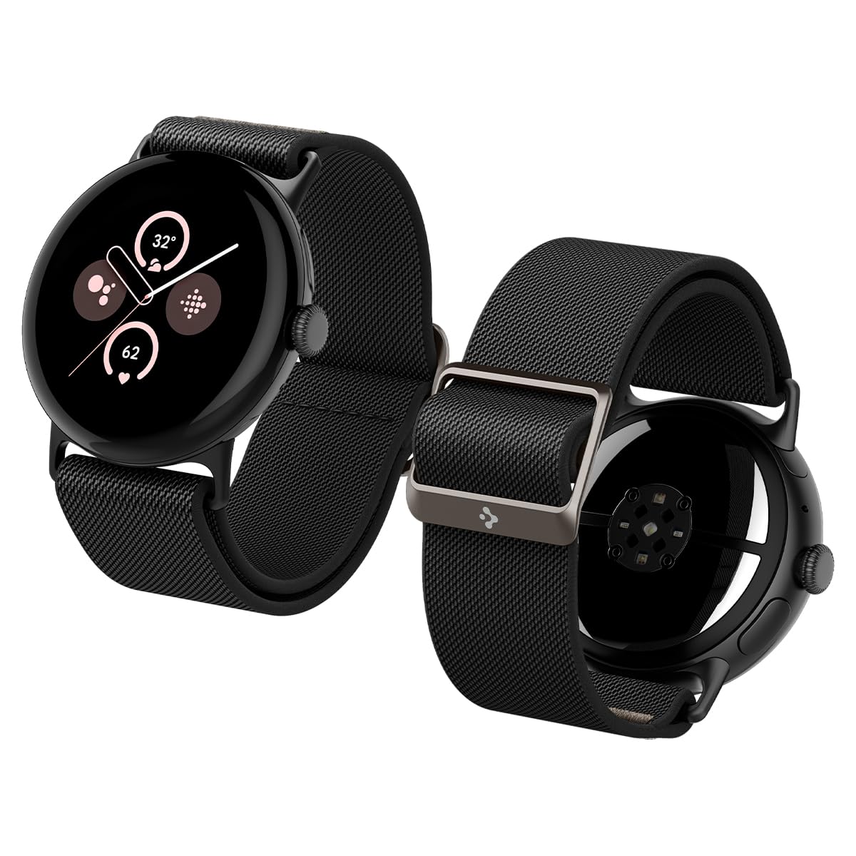 Spigen Lite Fit Nylon Solo Loop Strap for Google Pixel Watch 3 (45mm) - Black | Comfortable & Adjustable Smartwatch Band for Workouts, Running & Daily Wear (2024 Model)