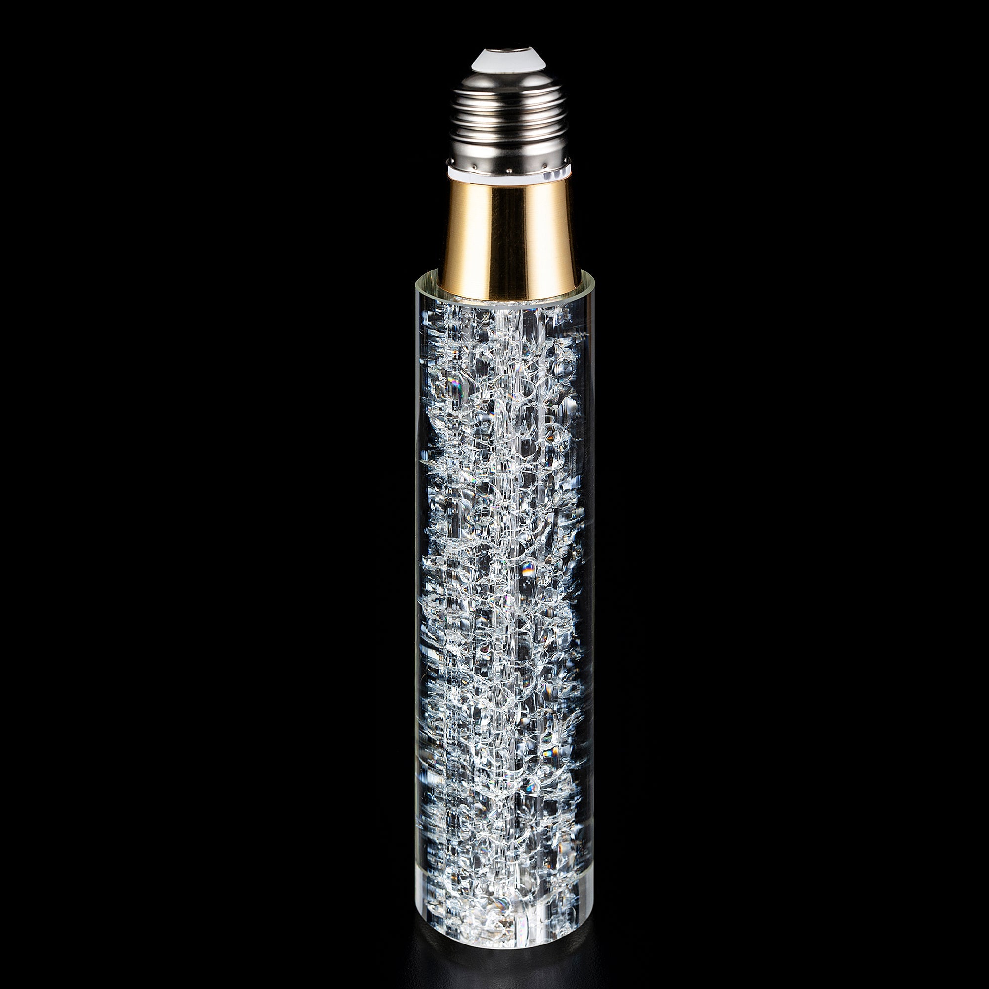 ICICLE CYLINDER Crystal LED Light Bulb - Large Size, Energy Efficient, Decorative Lighting for Christmas Tree, Chandelier & Home Decor