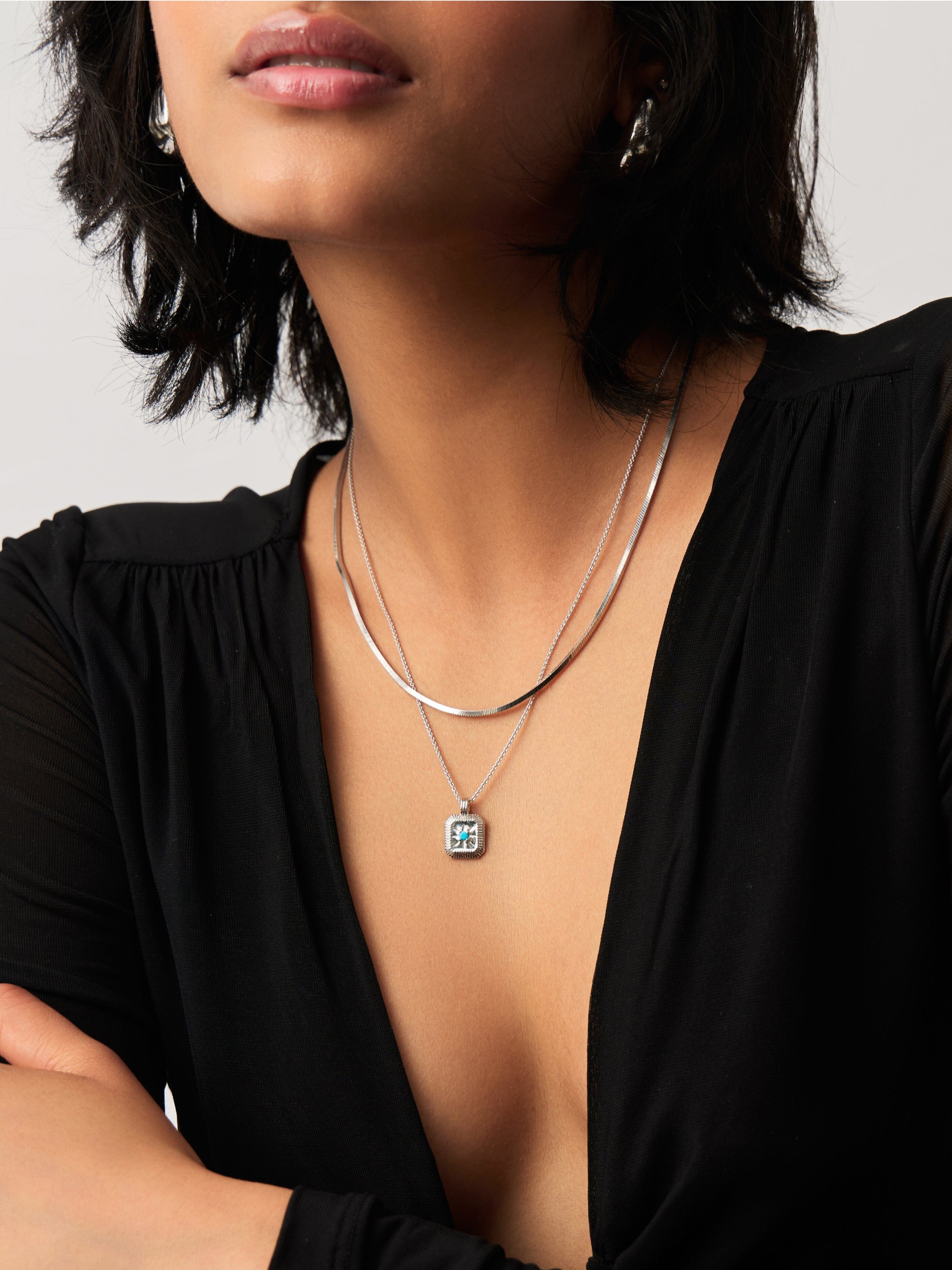 December Birthstone Pendant Necklace - Genuine Dyed Turquoise Magnesite Jewelry for Women | Perfect Christmas Gift & Birthday Present for December Born | Elegant Necklace for Parties, Weddings & Special Occasions