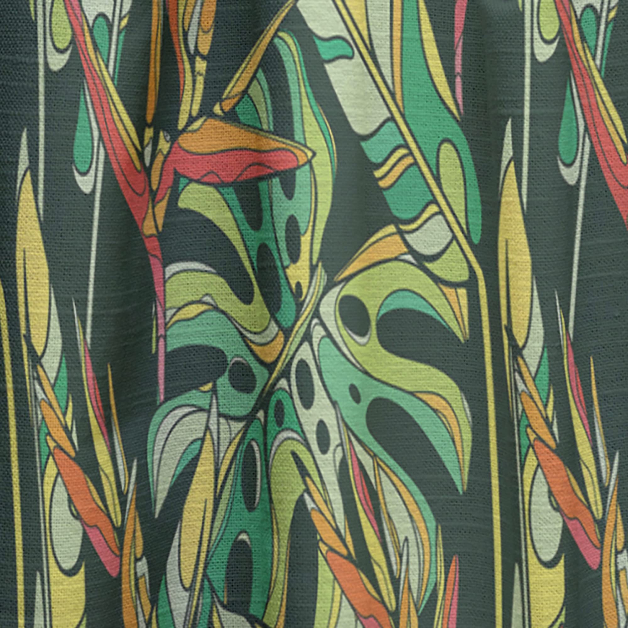 Tropical Floral Curtains with Heliconia Design - Thermal Insulated Single Panel 52x84 - Perfect for Bedroom & Living Room Window Treatments