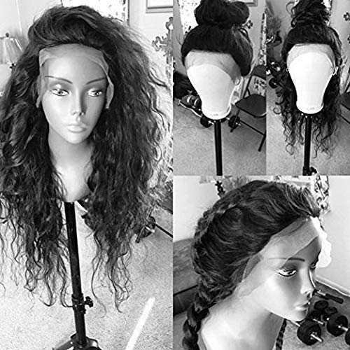 Natural Black 14 Inch Water Wave Virgin Human Hair Full Lace Wig - Glueless Lace Front Wigs for Black Women by KRN Carina Hair | Perfect for Daily Wear, Cosplay & Special Occasions