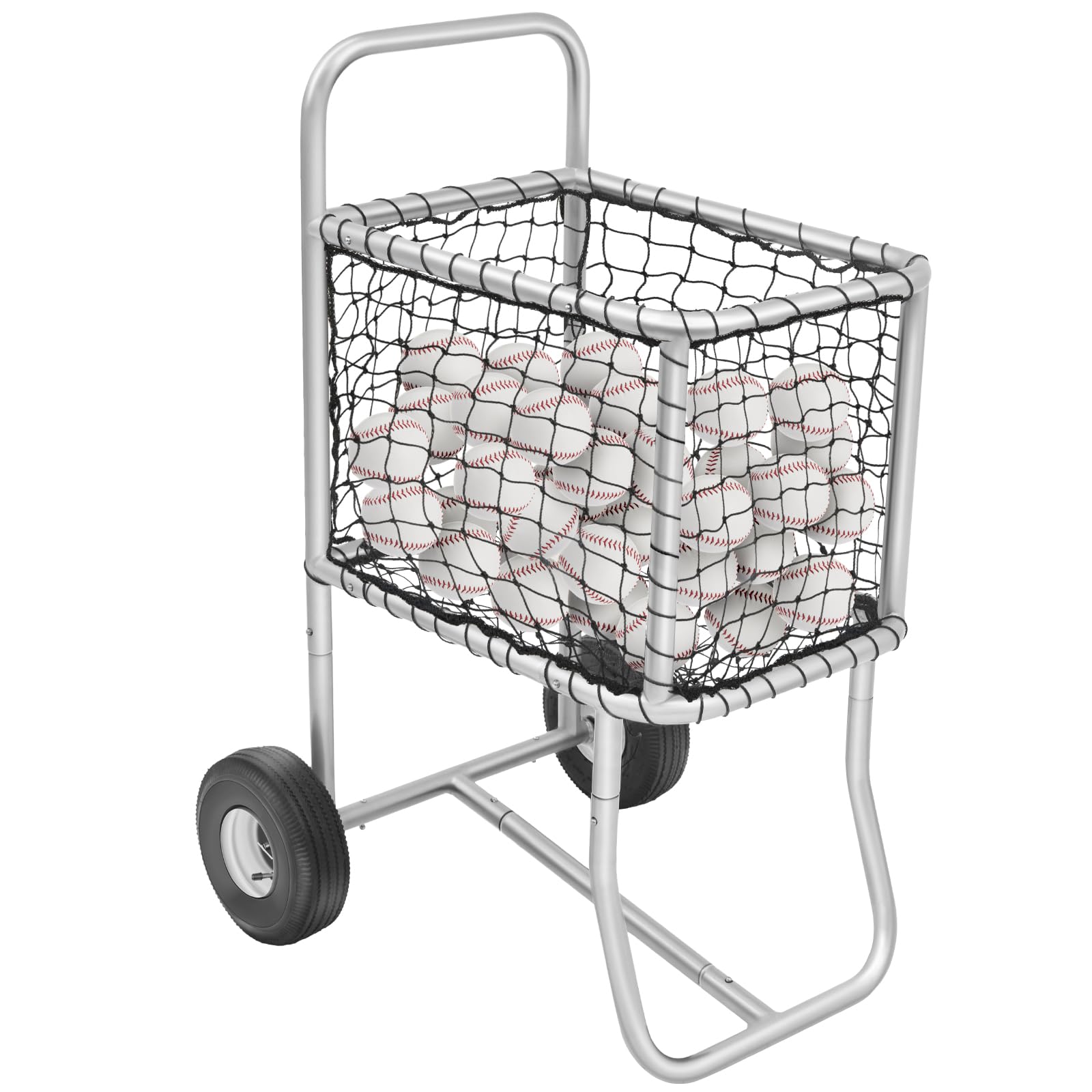 Heavy Duty Baseball Cart with Wheels - Large Rolling Softball Caddy & Ball Holder Organizer (300 Baseballs or 150 Softballs Capacity) 18