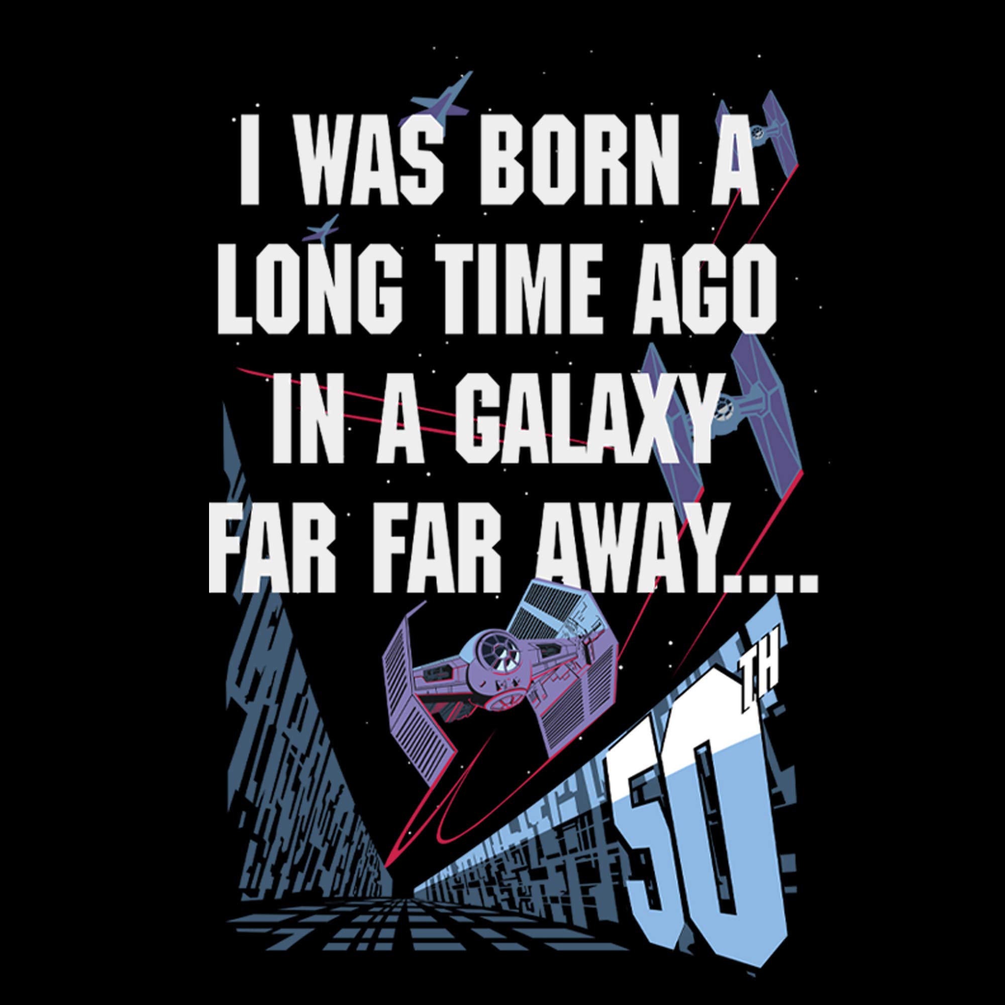Star Wars 50th Birthday T-Shirt for Men - 'I Was Born a Time Ago' Graphic Tee - Perfect for Star Wars Fans, Birthday Gifts & Casual Wear