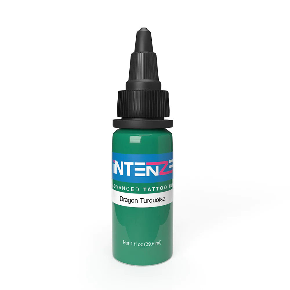 Premium Dragon Turquoise Tattoo Ink by Intenze - 1oz Bottle for Professional Tattoo Artists - Perfect for Vibrant Body Art and Permanent Makeup