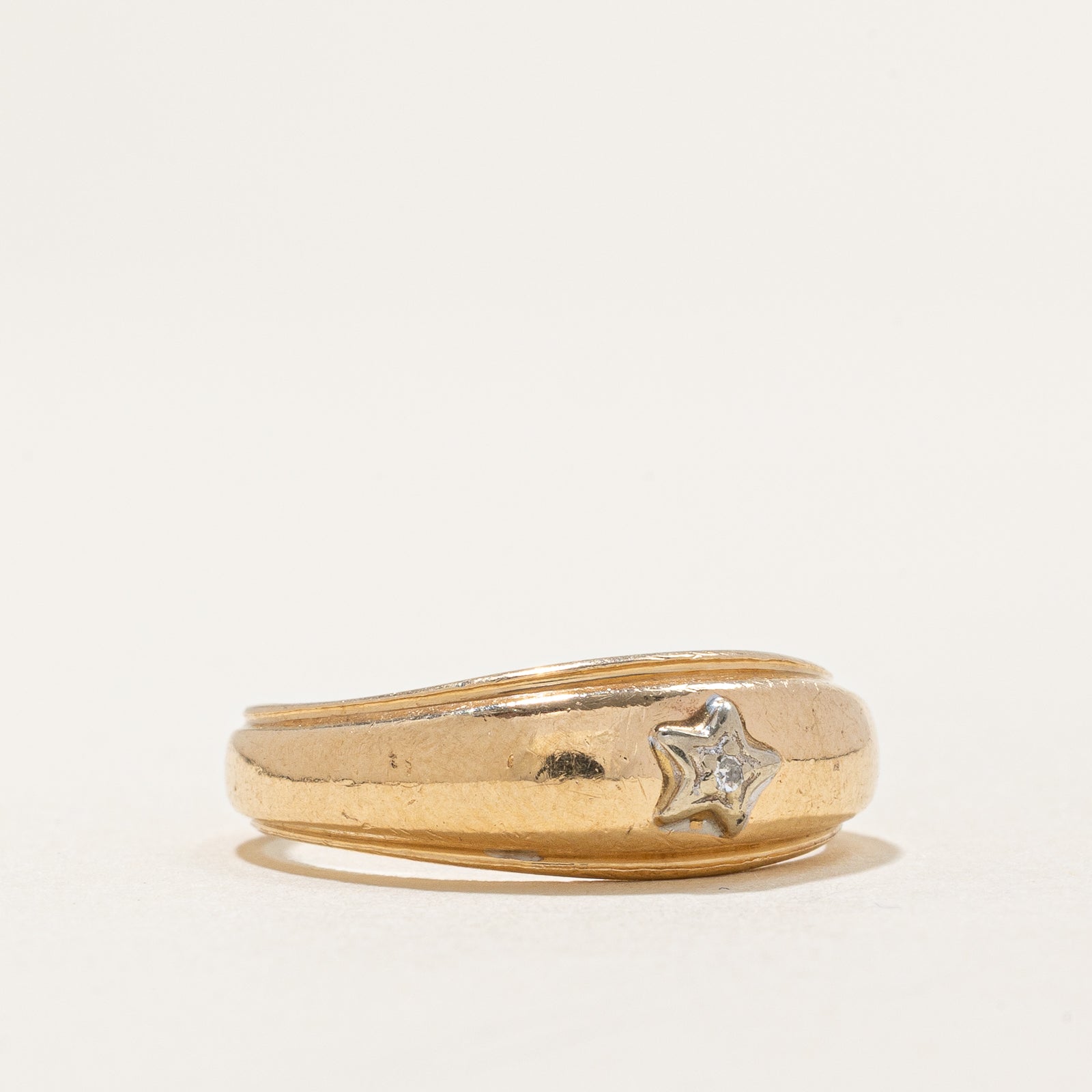 0.02ct Single Stone Star Ring - Size 6.25 - Dainty Minimalist Jewelry for Everyday Wear & Special Occasions