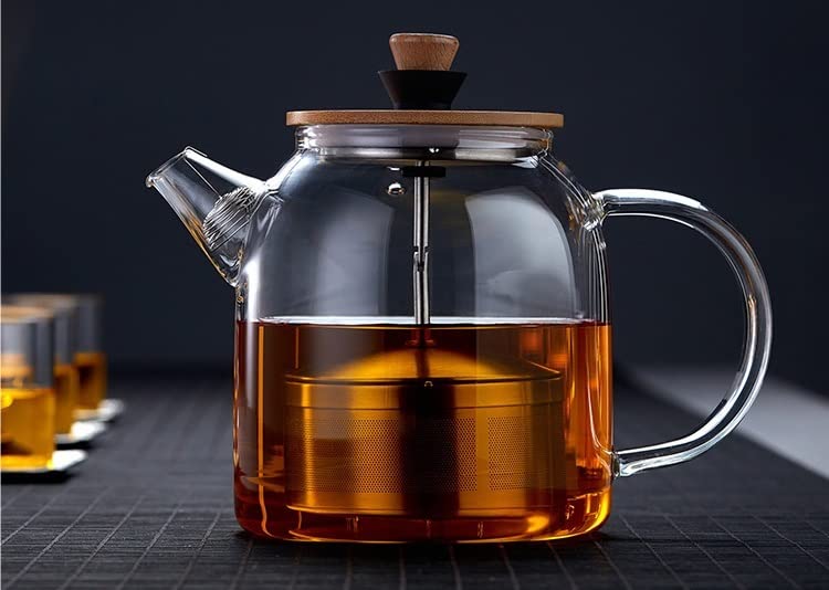 Premium Thickened Glass Teapot Set - 1600ML High Temperature Resistant, Anti-Burst with Stainless Steel Filter - Perfect for Home Tea Brewing, Office Use & Gift Giving